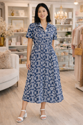 Elegant Blue Midi Dress