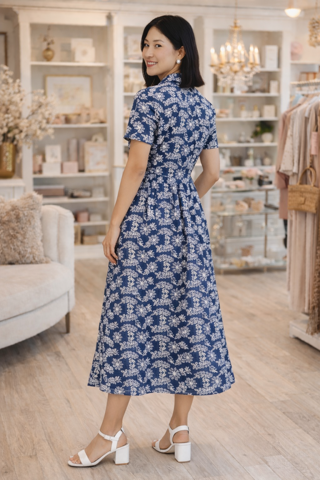 Elegant Blue Midi Dress